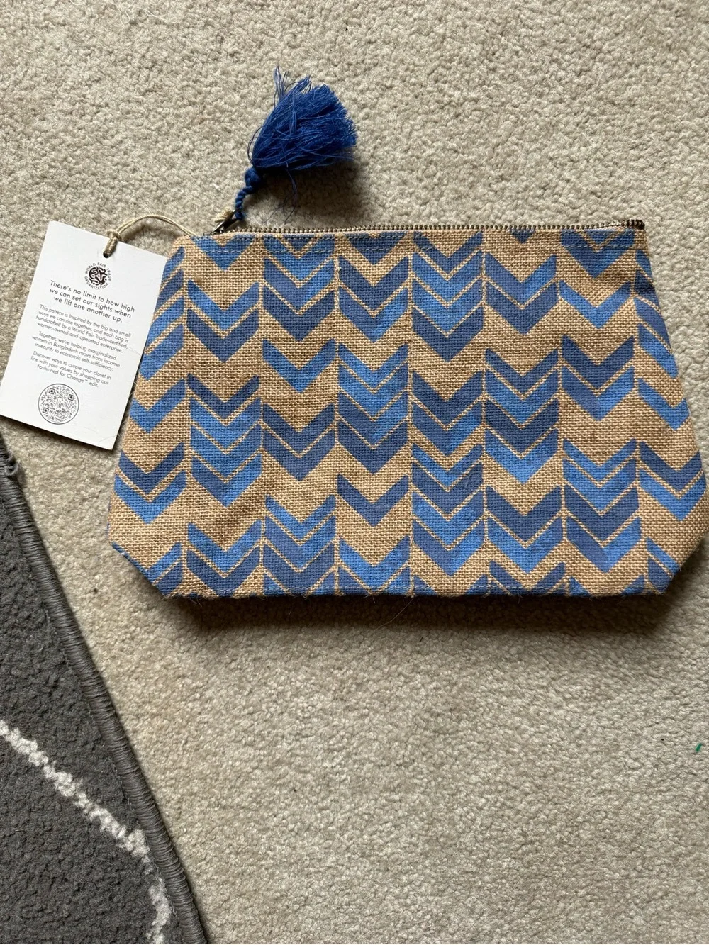Neiman Marcus jute zip